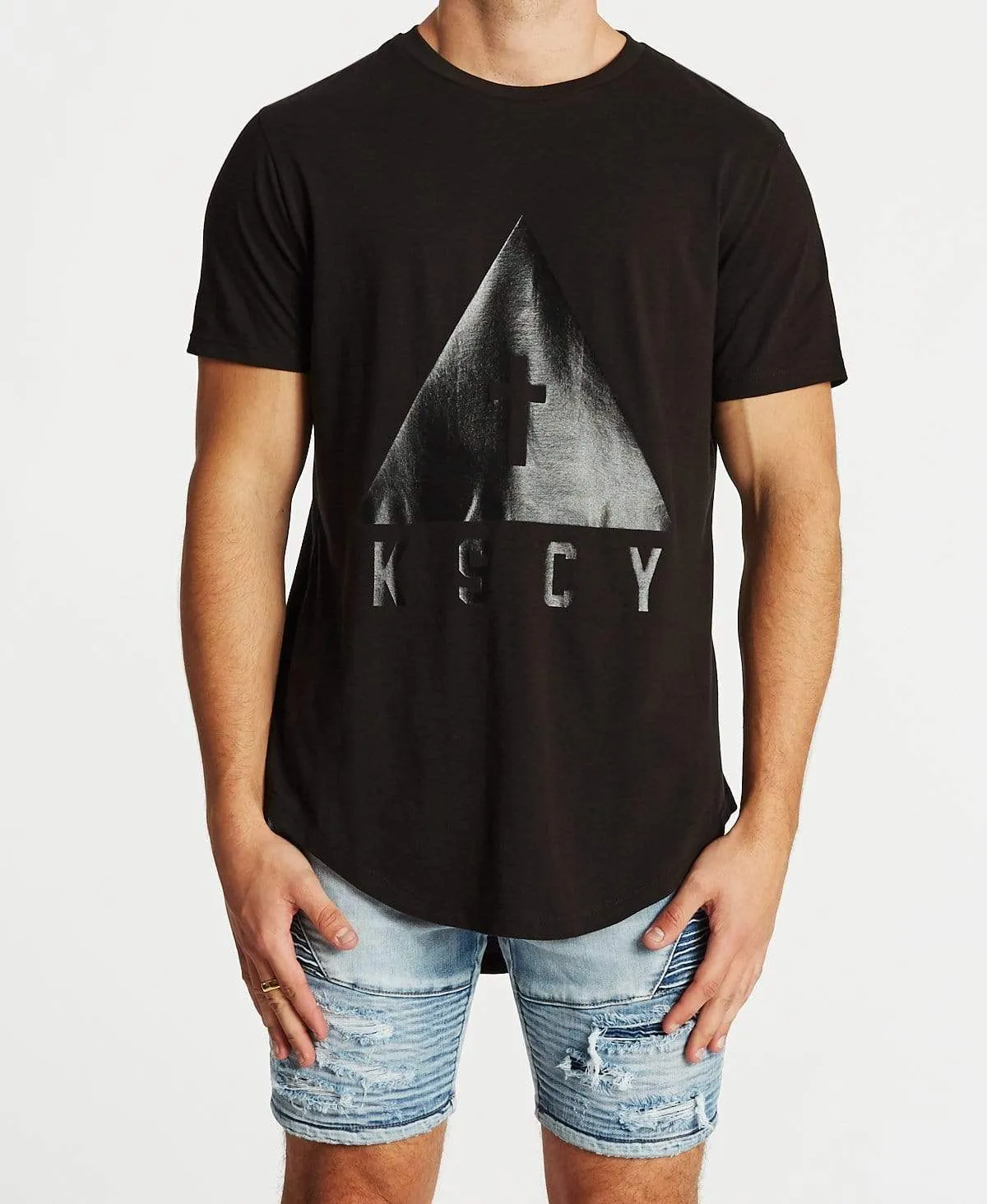 Keep Strong Dual Curved T-Shirt Jet Black sold by Neverland