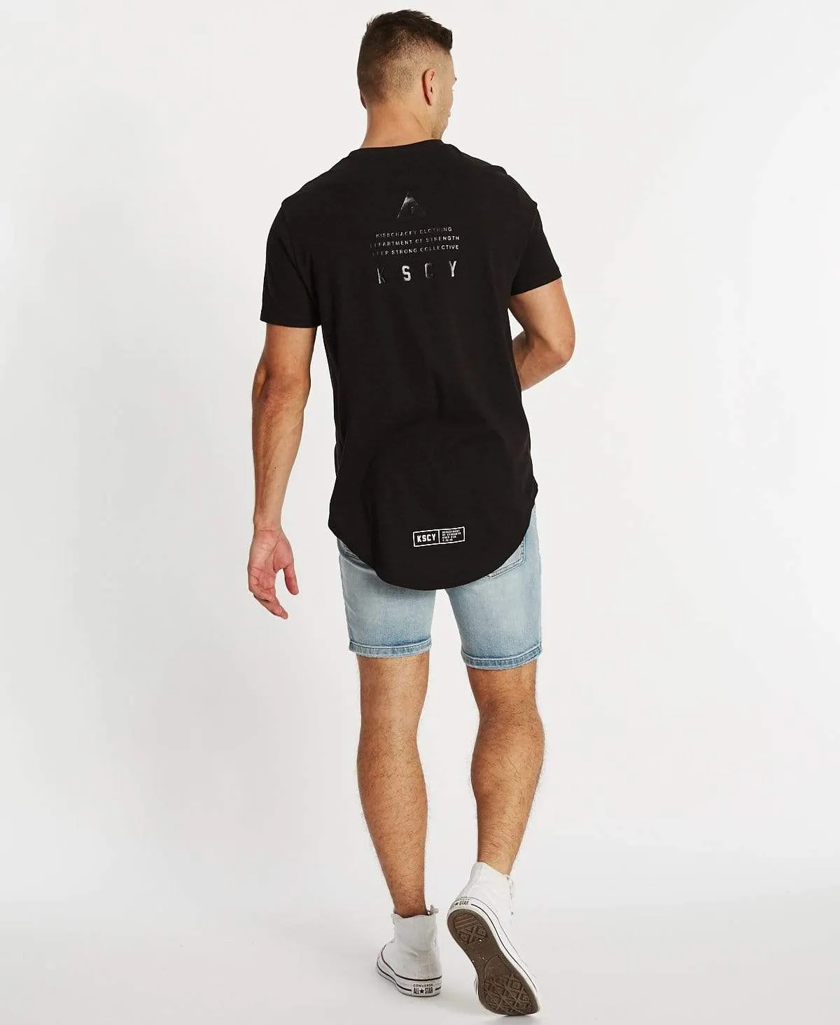 Keep Strong Dual Curved T-Shirt Jet Black sold by Neverland product image thumbnail 5