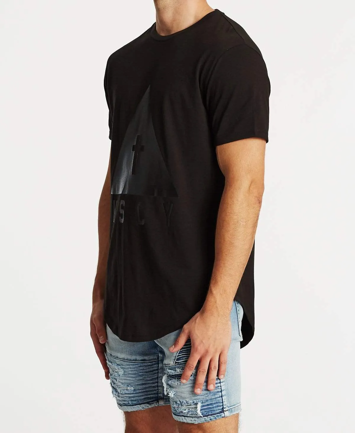 Keep Strong Dual Curved T-Shirt Jet Black sold by Neverland product image thumbnail 3