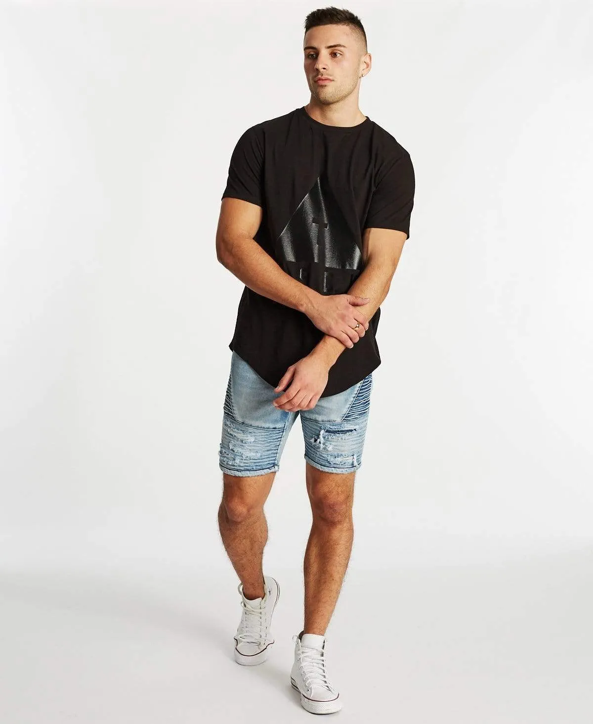 Keep Strong Dual Curved T-Shirt Jet Black sold by Neverland product image thumbnail 4