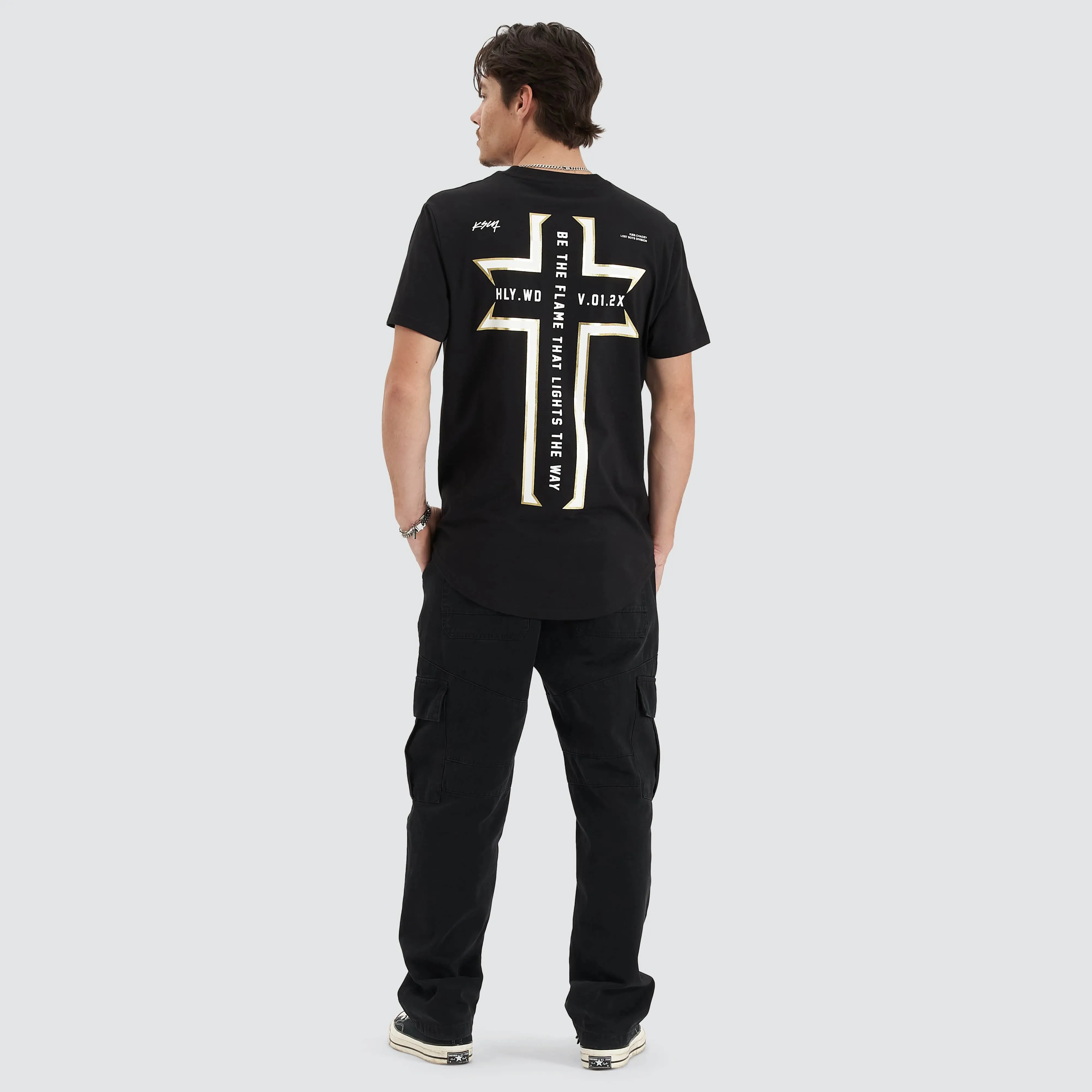 Flame Dual Curved Tee Jet Black sold by Neverland product image thumbnail 4