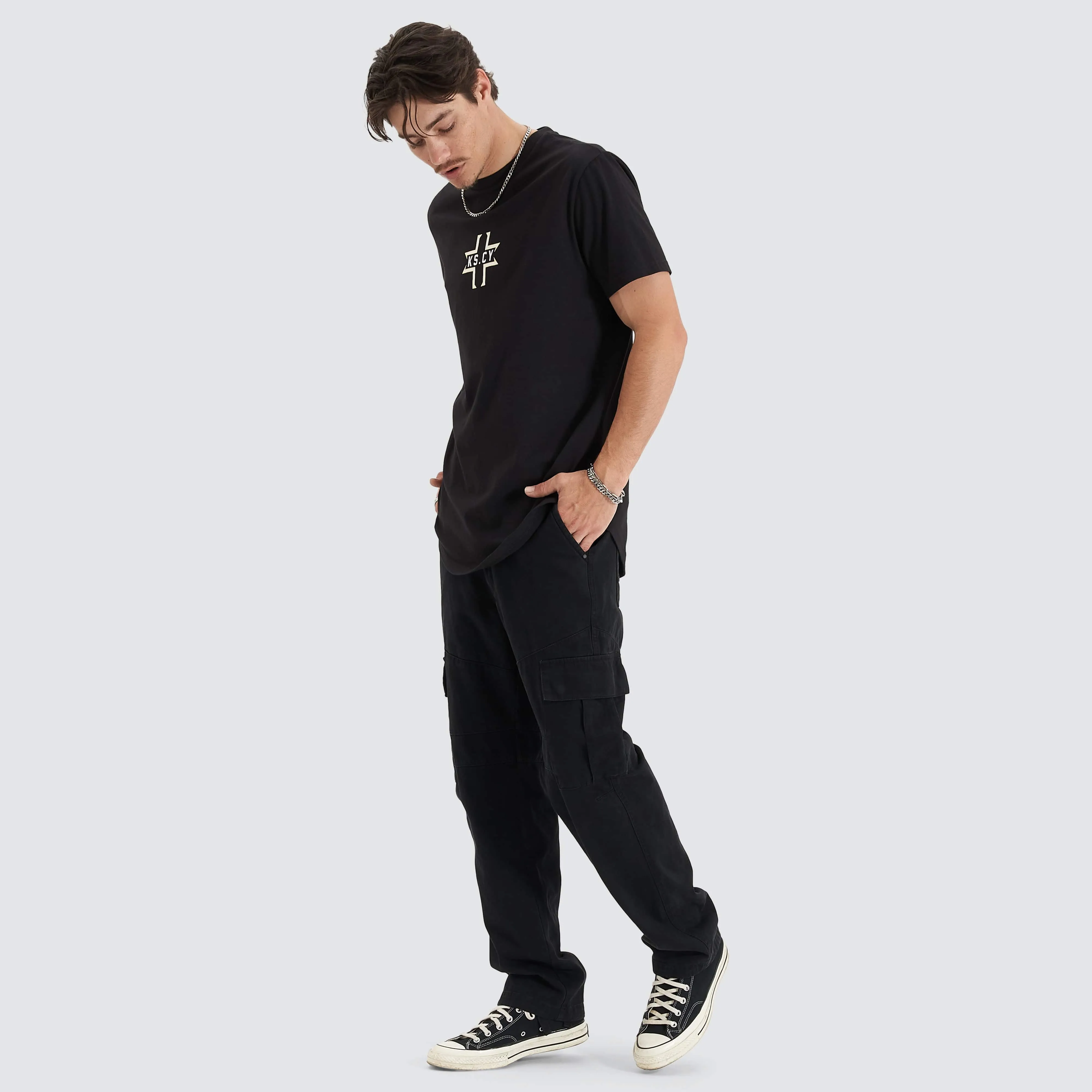 Flame Dual Curved Tee Jet Black sold by Neverland product image thumbnail 3