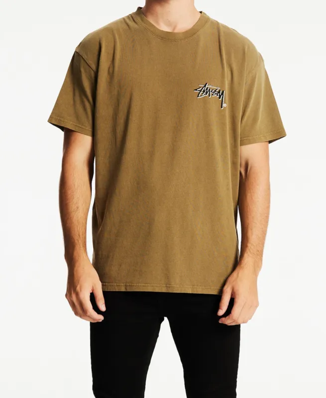 Shadow Stock T-Shirt Pigment Tobacco made by Stussy