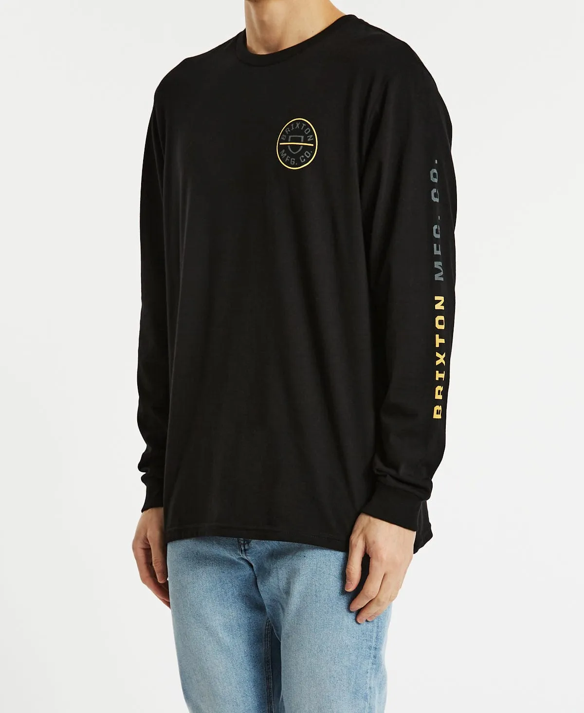 Crest Long Sleeve T-Shirt Black/Bright Gold/Grey sold by Neverland product image thumbnail 5