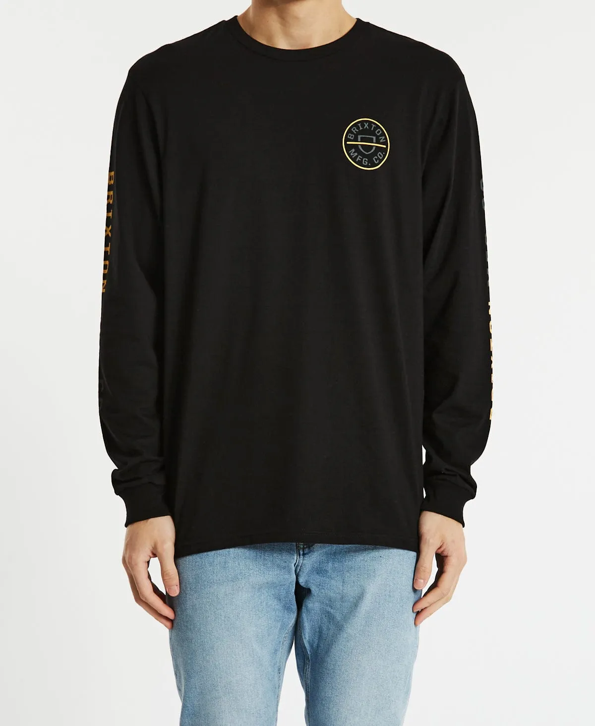 Crest Long Sleeve T-Shirt Black/Bright Gold/Grey sold by Neverland product image thumbnail 4