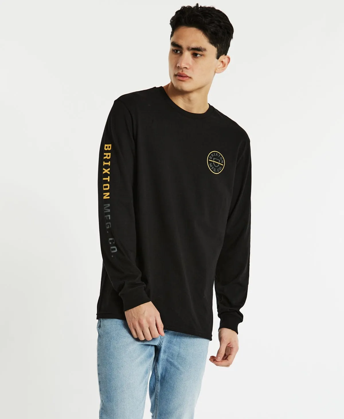 Crest Long Sleeve T-Shirt Black/Bright Gold/Grey sold by Neverland product image thumbnail 2