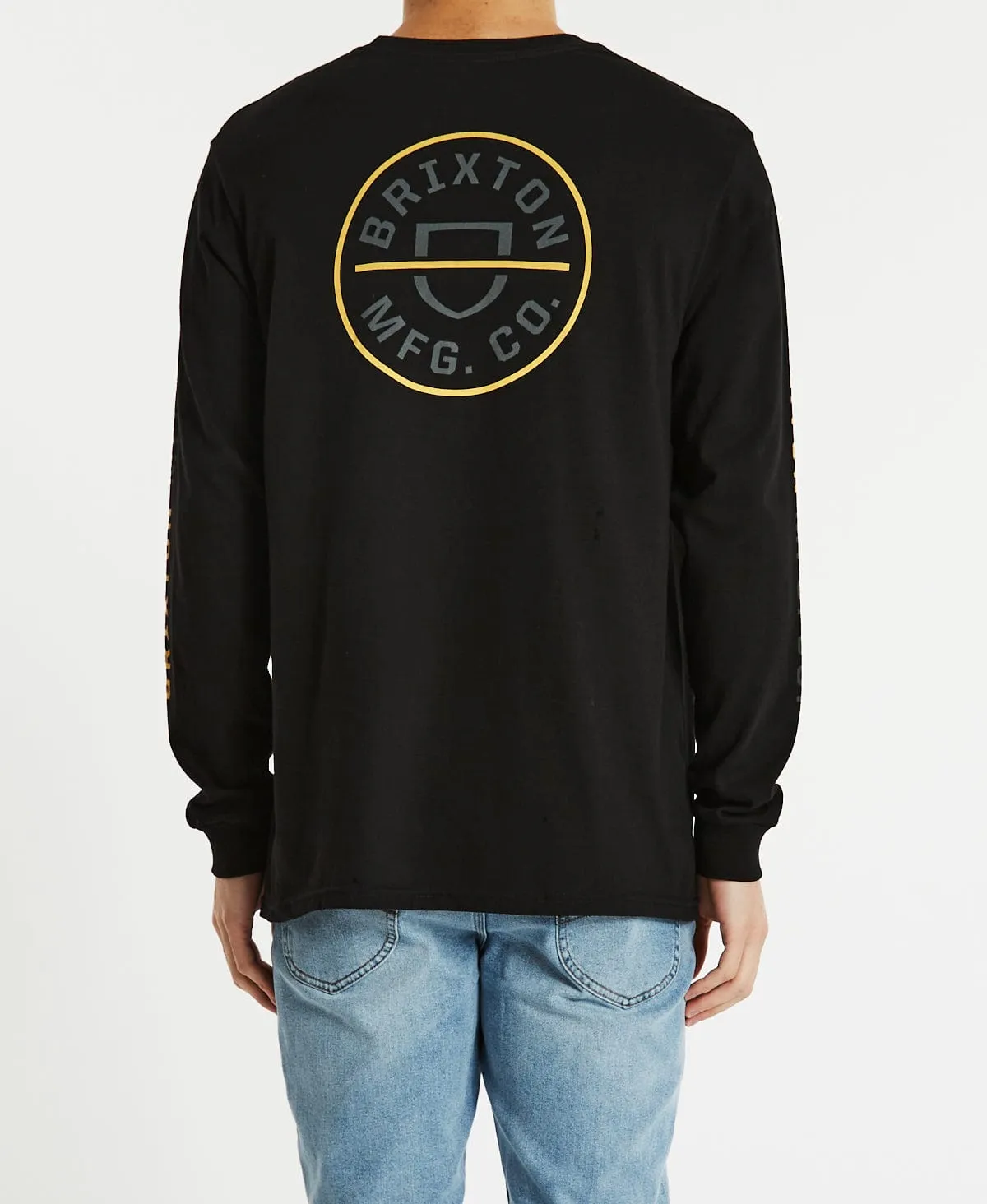 Crest Long Sleeve T-Shirt Black/Bright Gold/Grey sold by Neverland product image thumbnail 3