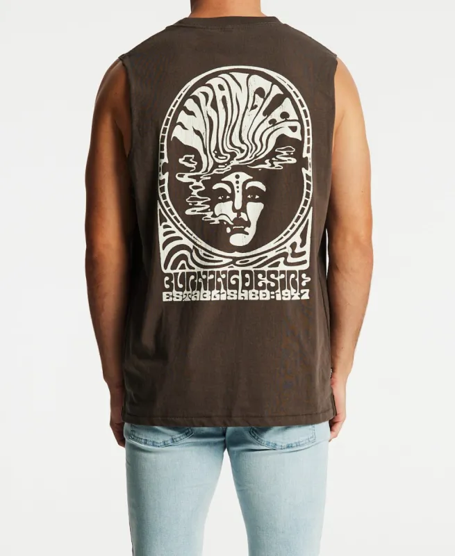 Burning Desire Muscle Tee Slate sold by Neverland