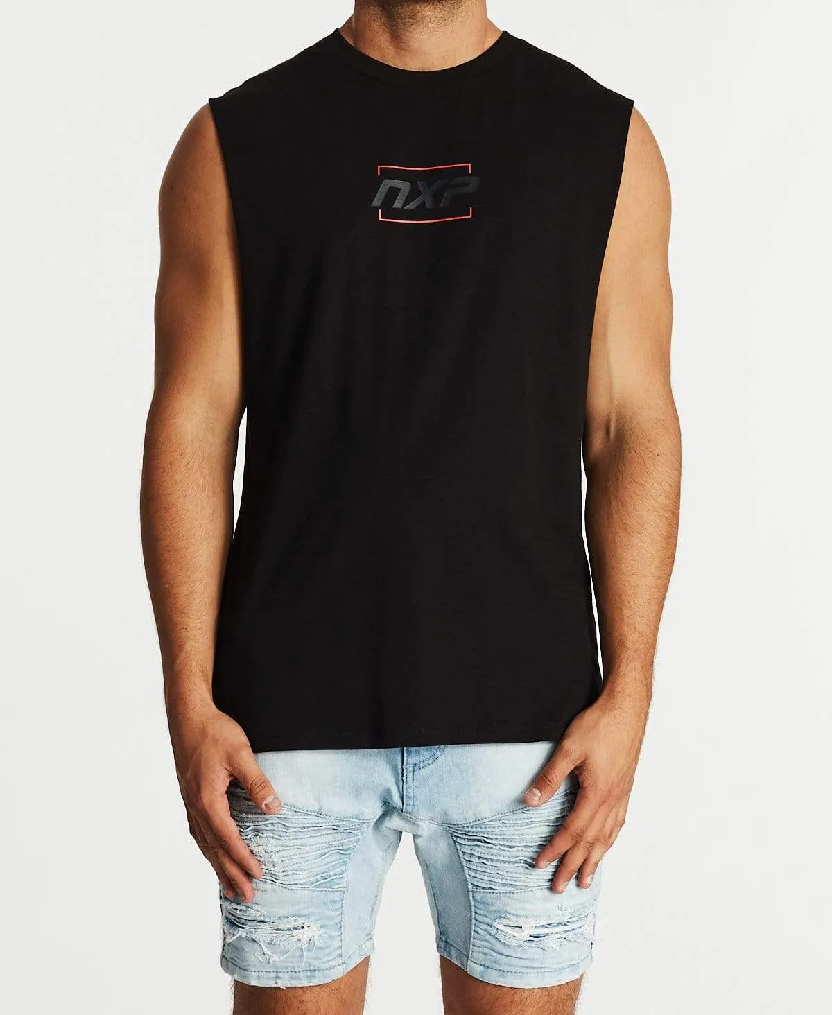 No Limits Scoop Back Muscle Tee Jet Black sold by Neverland product image thumbnail 2