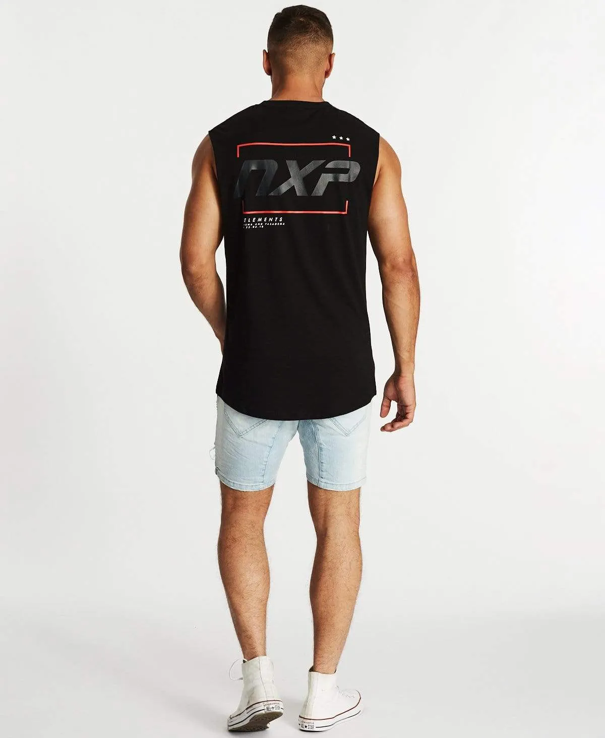 No Limits Scoop Back Muscle Tee Jet Black sold by Neverland product image thumbnail 5