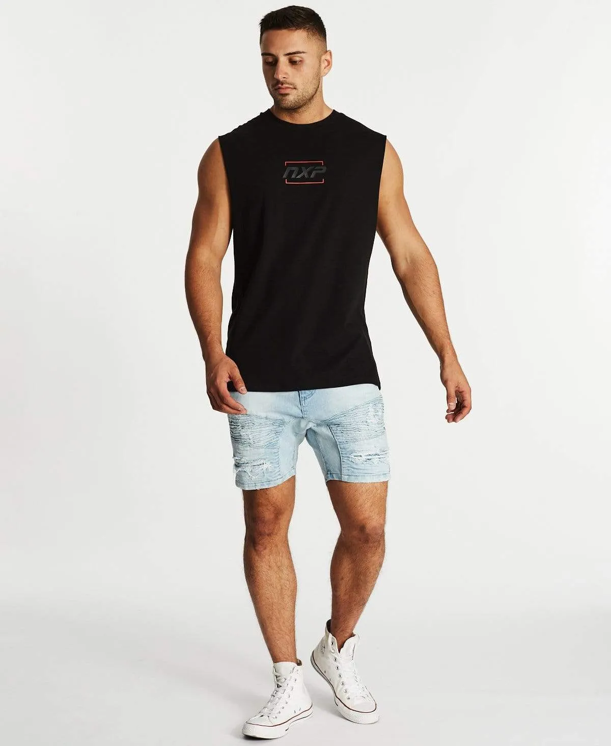 No Limits Scoop Back Muscle Tee Jet Black sold by Neverland product image thumbnail 4