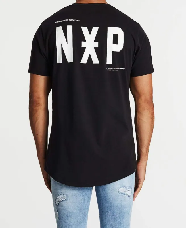 Aligned Scoop Back T-Shirt Pigment Black sold by Neverland