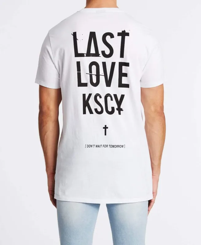 Last Love Tall Step Hem T-Shirt White sold by Neverland