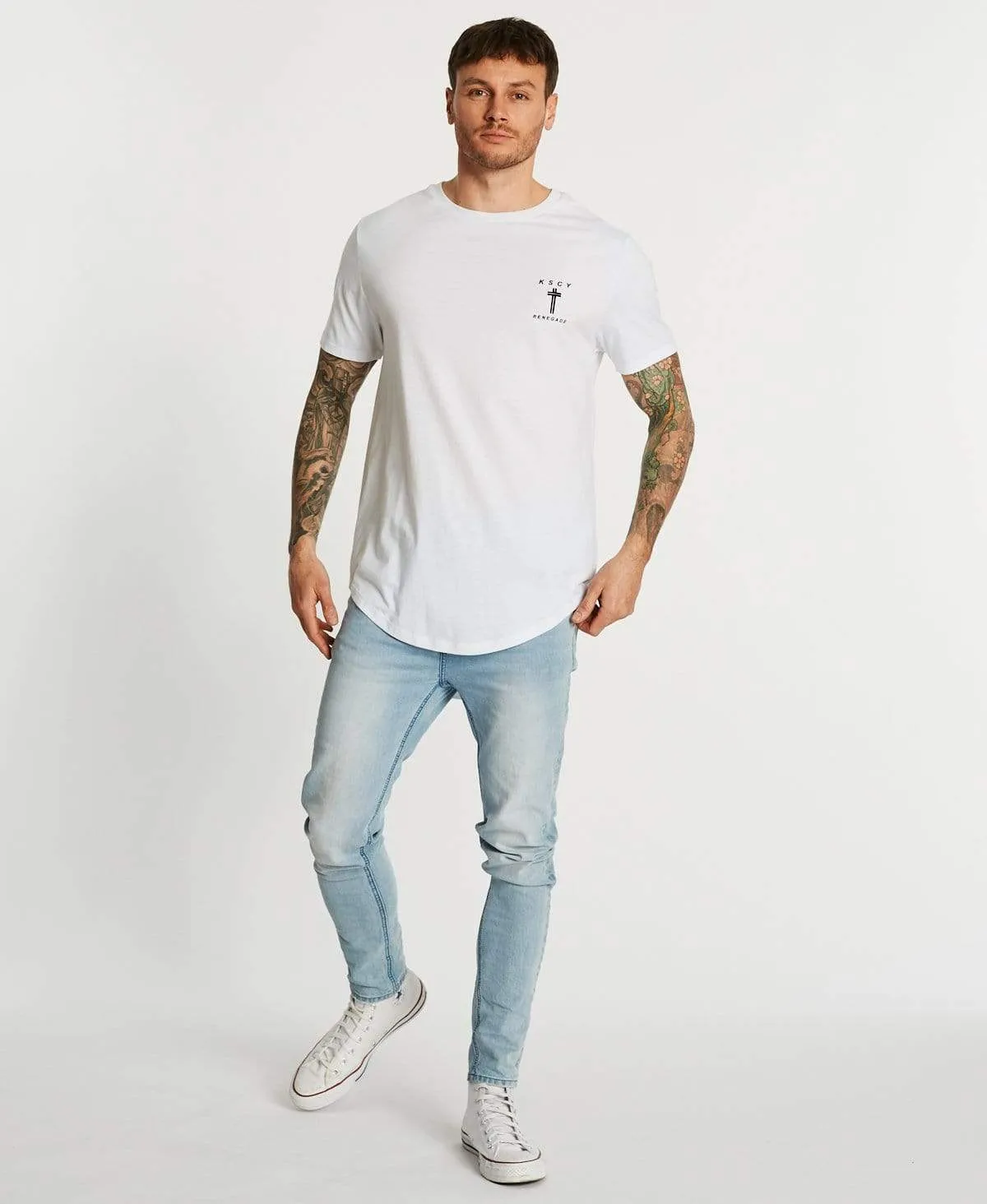 Escape Dual Curved T-Shirt White sold by Neverland product image thumbnail 4