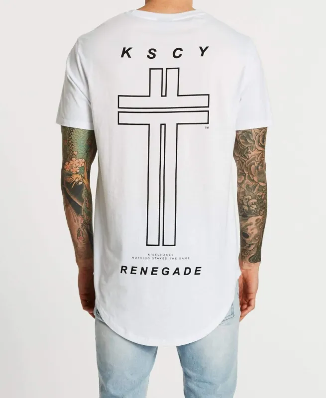Escape Dual Curved T-Shirt White sold by Neverland