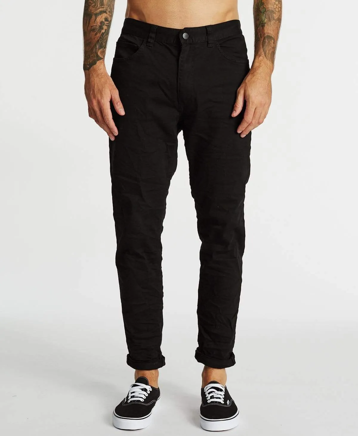 K3 Tapered Turn Up Jeans Black sold by Neverland product image thumbnail 3