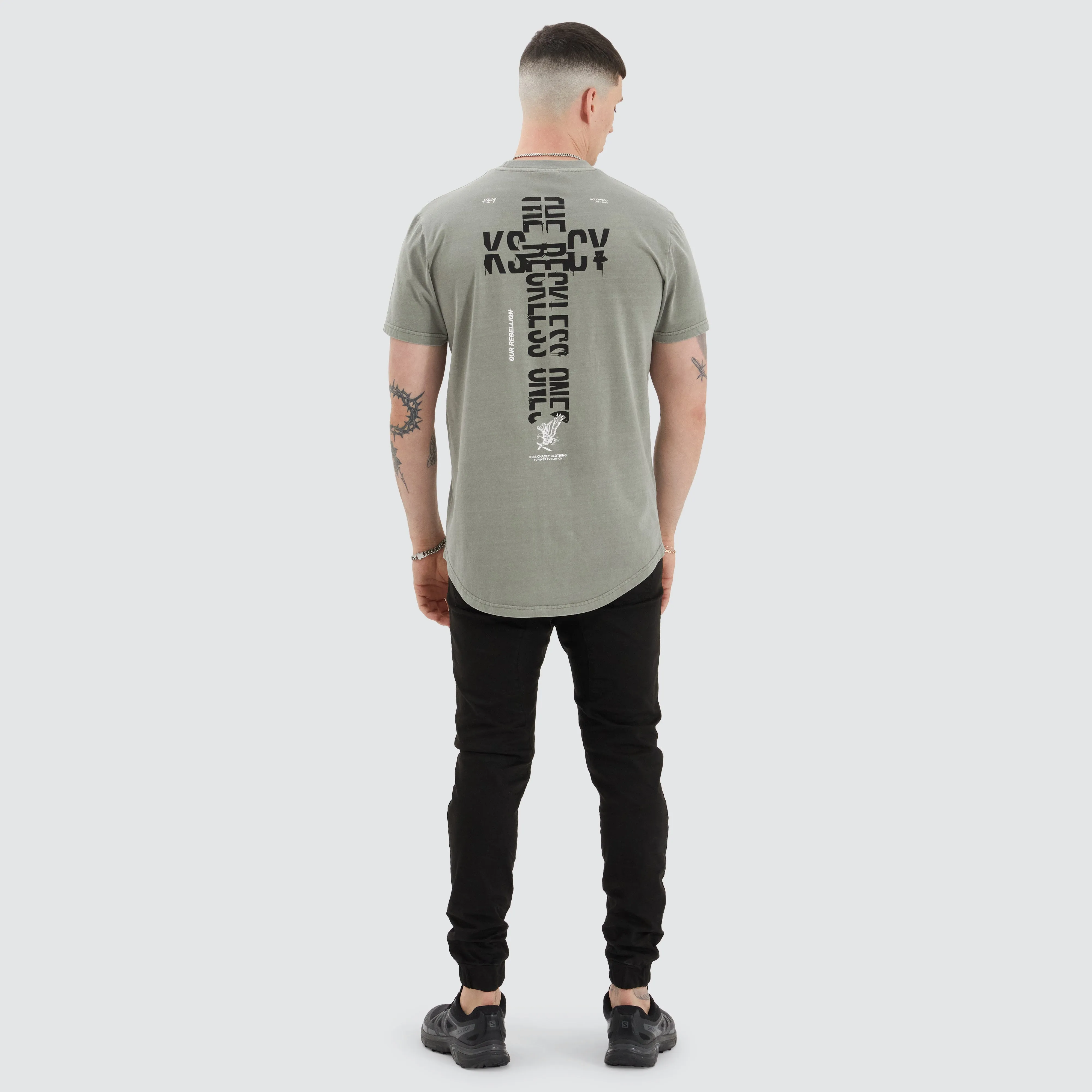 Brook Dual Curved Tee Pigment Khaki sold by Neverland product image thumbnail 5