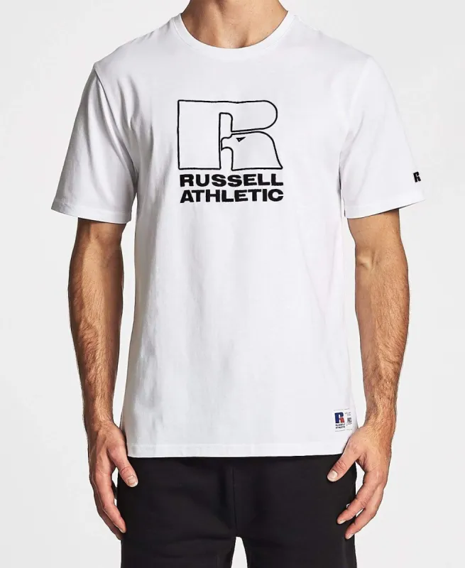 Pro Cotton Embroided T-Shirt White made by Russell Athletic