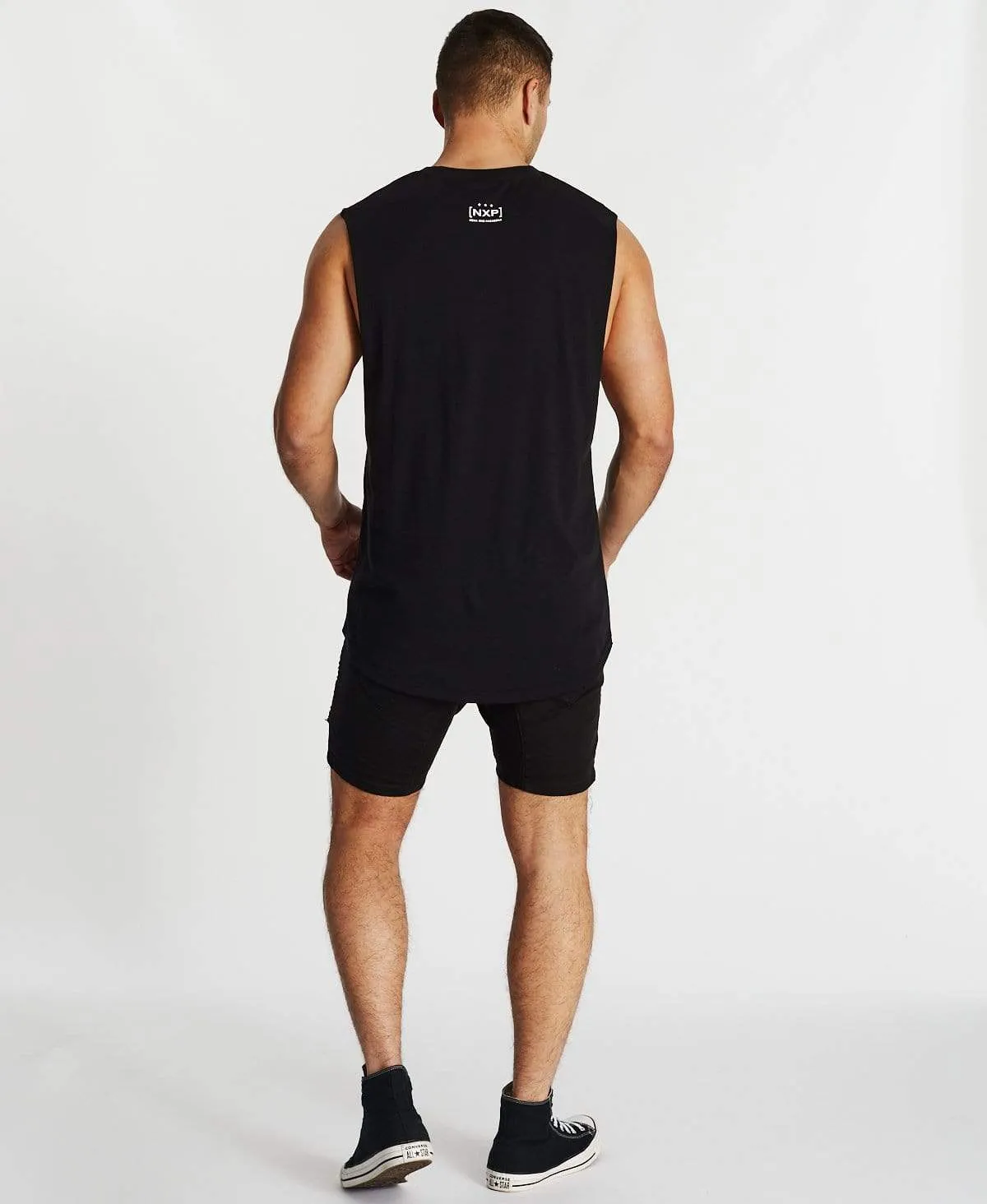 Reverent Scoop Back Muscle Tee Jet Black sold by Neverland product image thumbnail 5