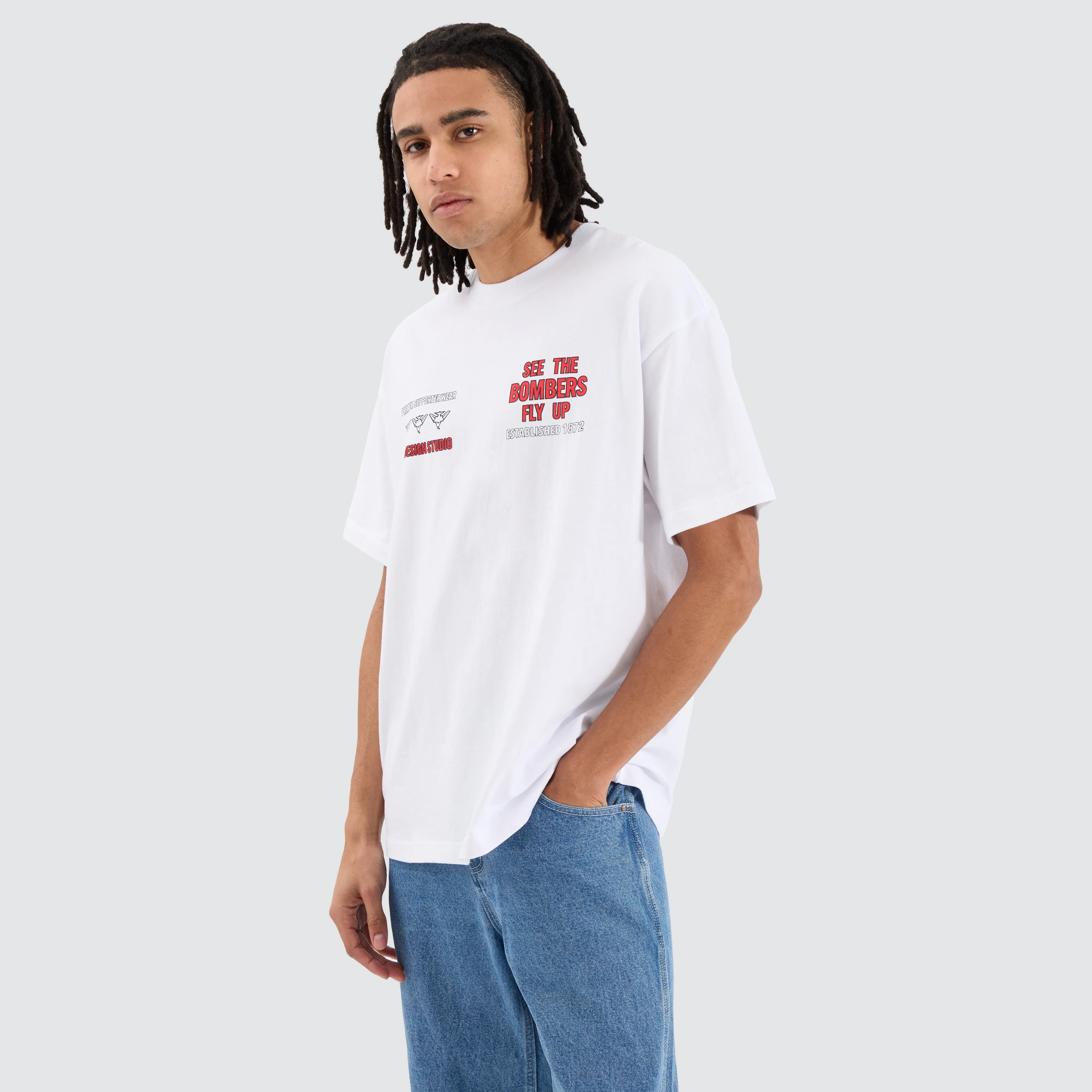 Essendon Bombers AFL Heavy Raptor Tee Optical White sold by Neverland product image thumbnail 3