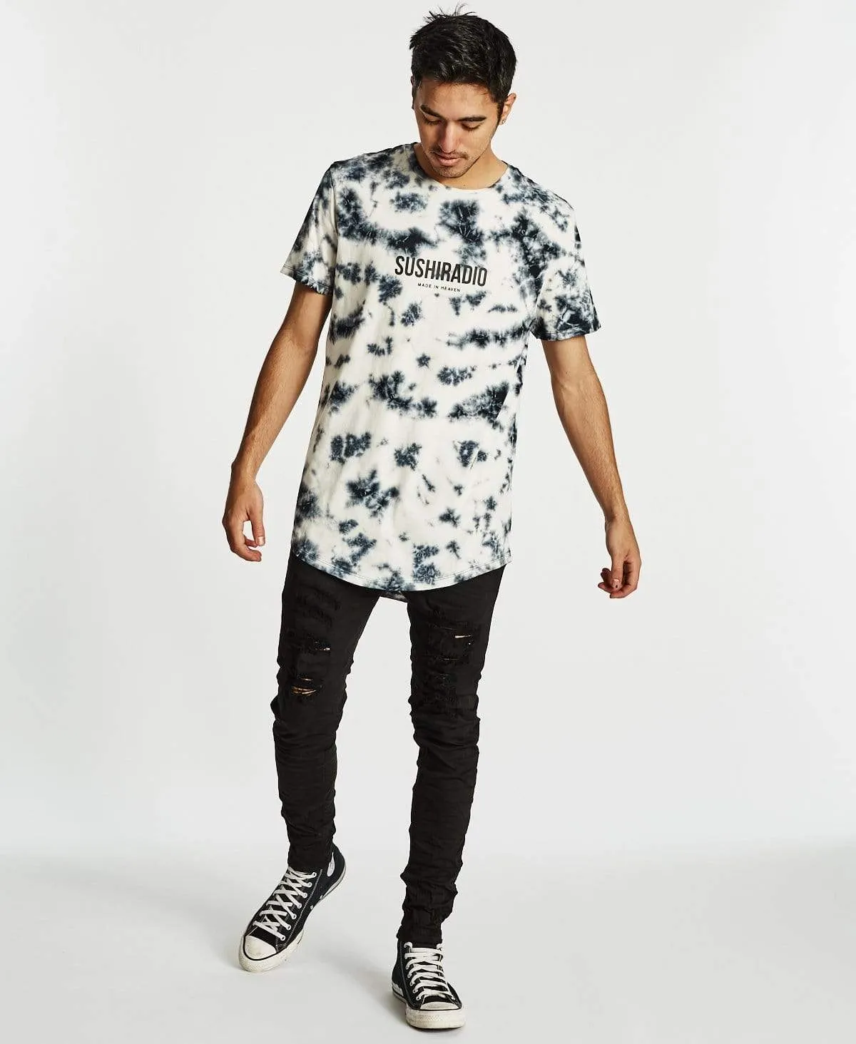 Virus Dual Curved T-Shirt Tie Dye Black sold by Neverland product image thumbnail 4