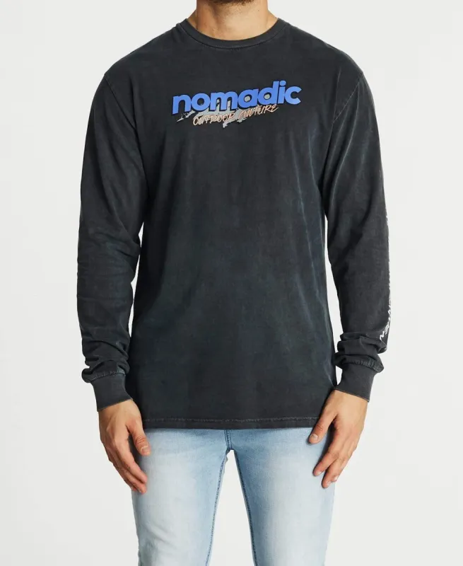 Flood Relaxed Long Sleeve T-Shirt Pigment Asphalt sold by Neverland