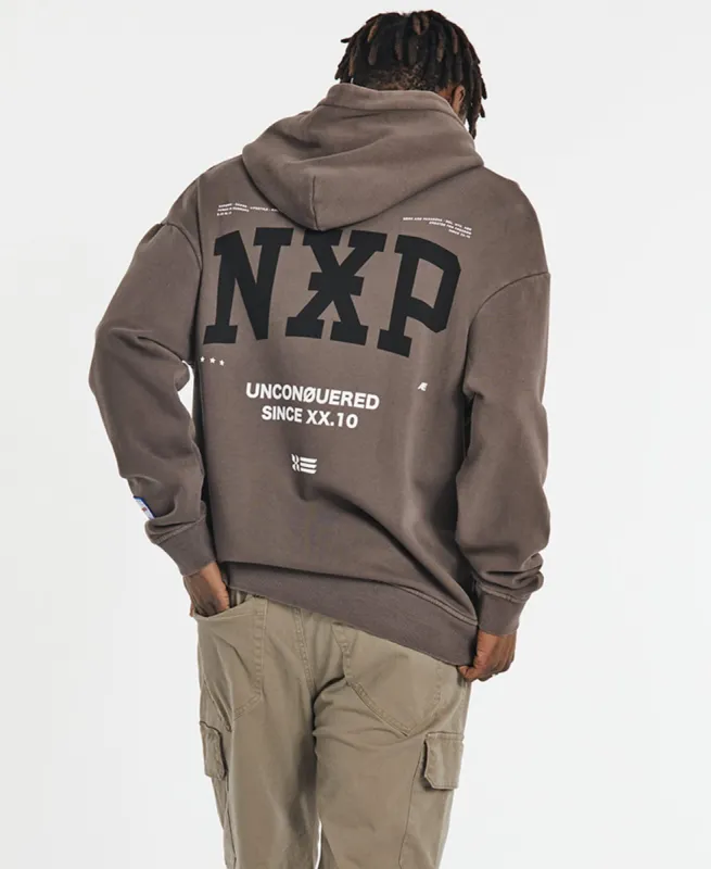 Affliction Relaxed Hoodie Pigment Shale Brown sold by Neverland