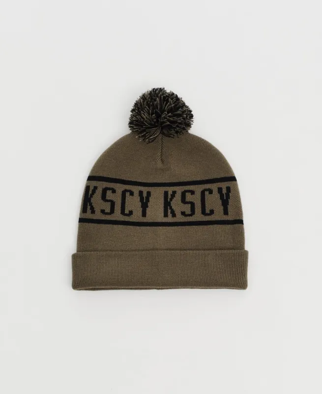 Breaker Pom Pom Beanie Khaki sold by Neverland