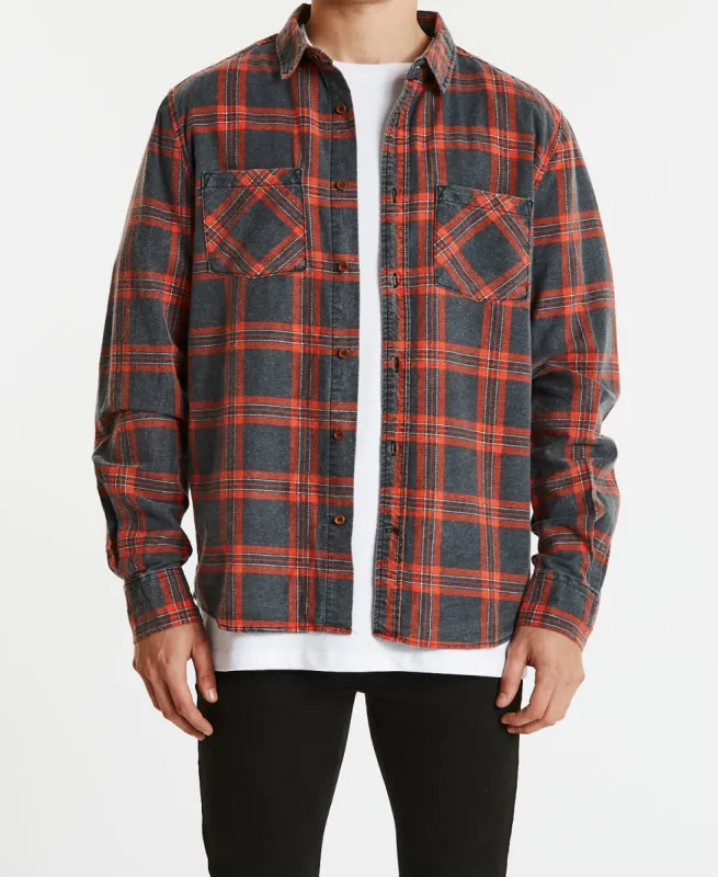 Charge Casual Long Sleeve Shirt Black/Red Check sold by Neverland