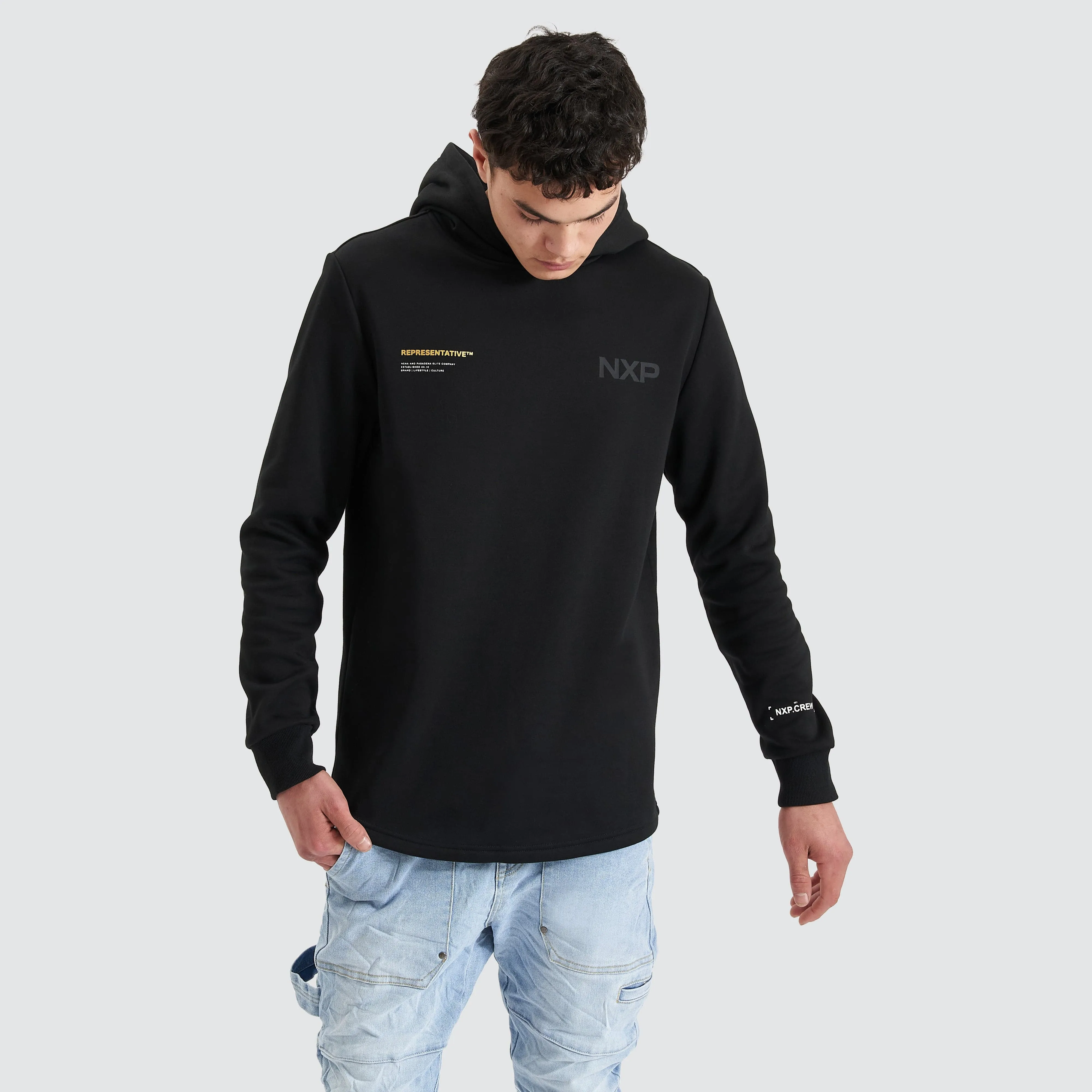 Spire Dual Curved Hoodie Jet Black sold by Neverland