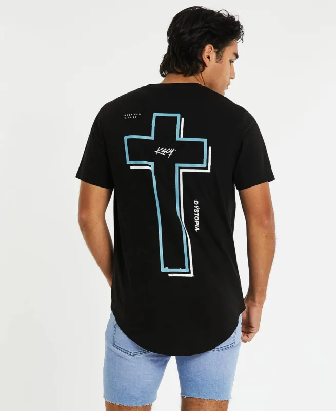 Latigo Dual Curved T-Shirt Jet Black sold by Neverland