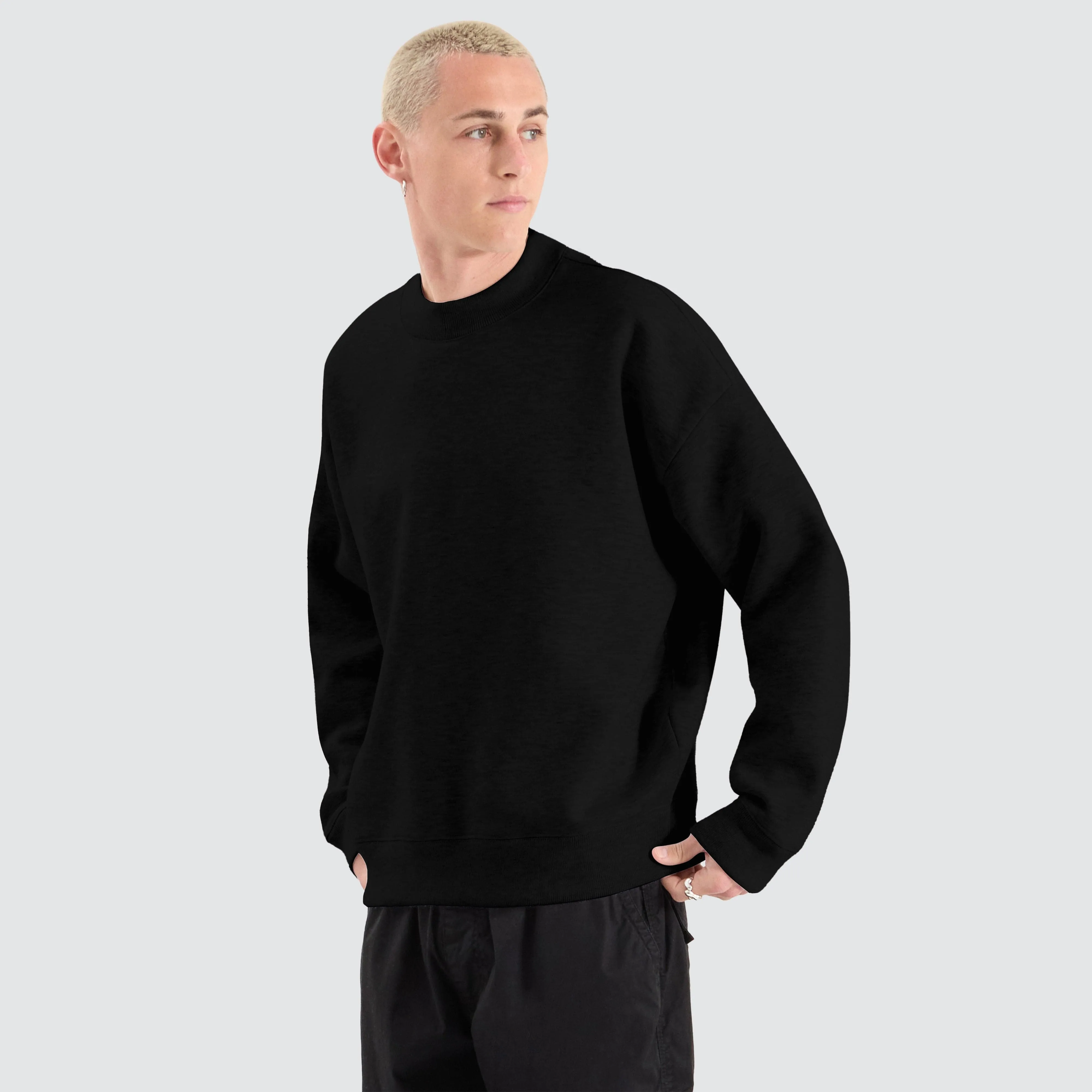Tulsa Box Fit Sweater Jet Black sold by Neverland product image thumbnail 4
