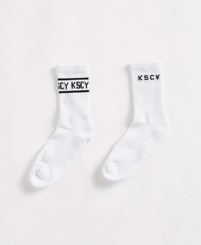 Power 2 Pack Mid Sock White sold by Neverland
