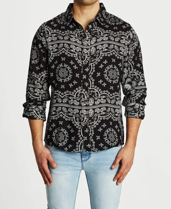 Gallant Standard Long Sleeve Shirt Black White Print sold by Neverland