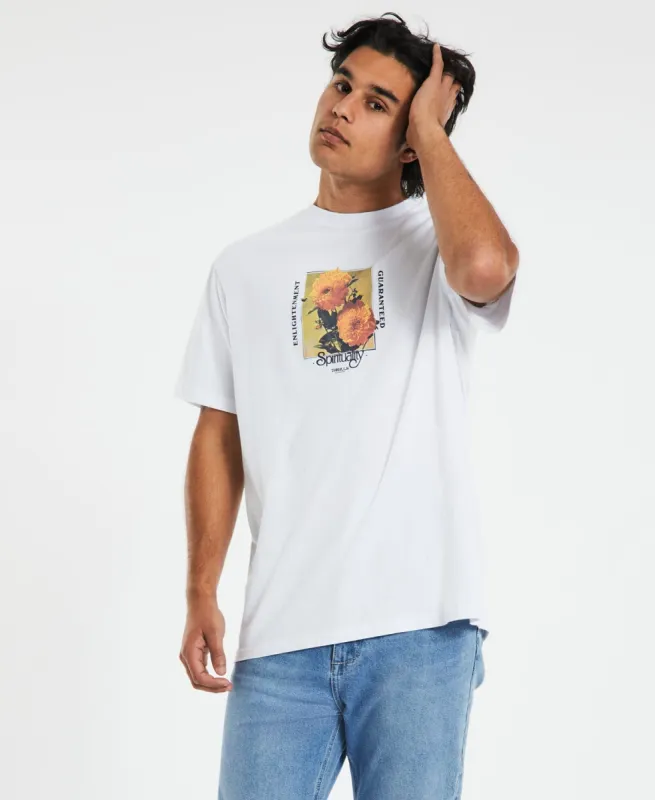 Spirituality Enlightenment Guaranteed Merch Fit T-Shirt White sold by Neverland