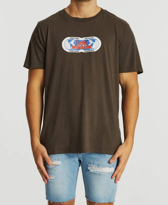 Lee World Wide T-Shirt Faded Black sold by Neverland