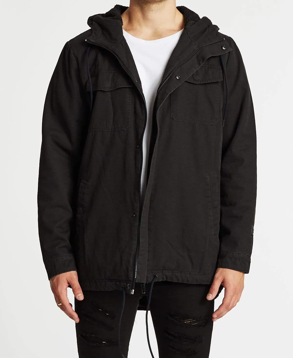 Granada Hooded Parker Jacket Jet Black sold by Neverland