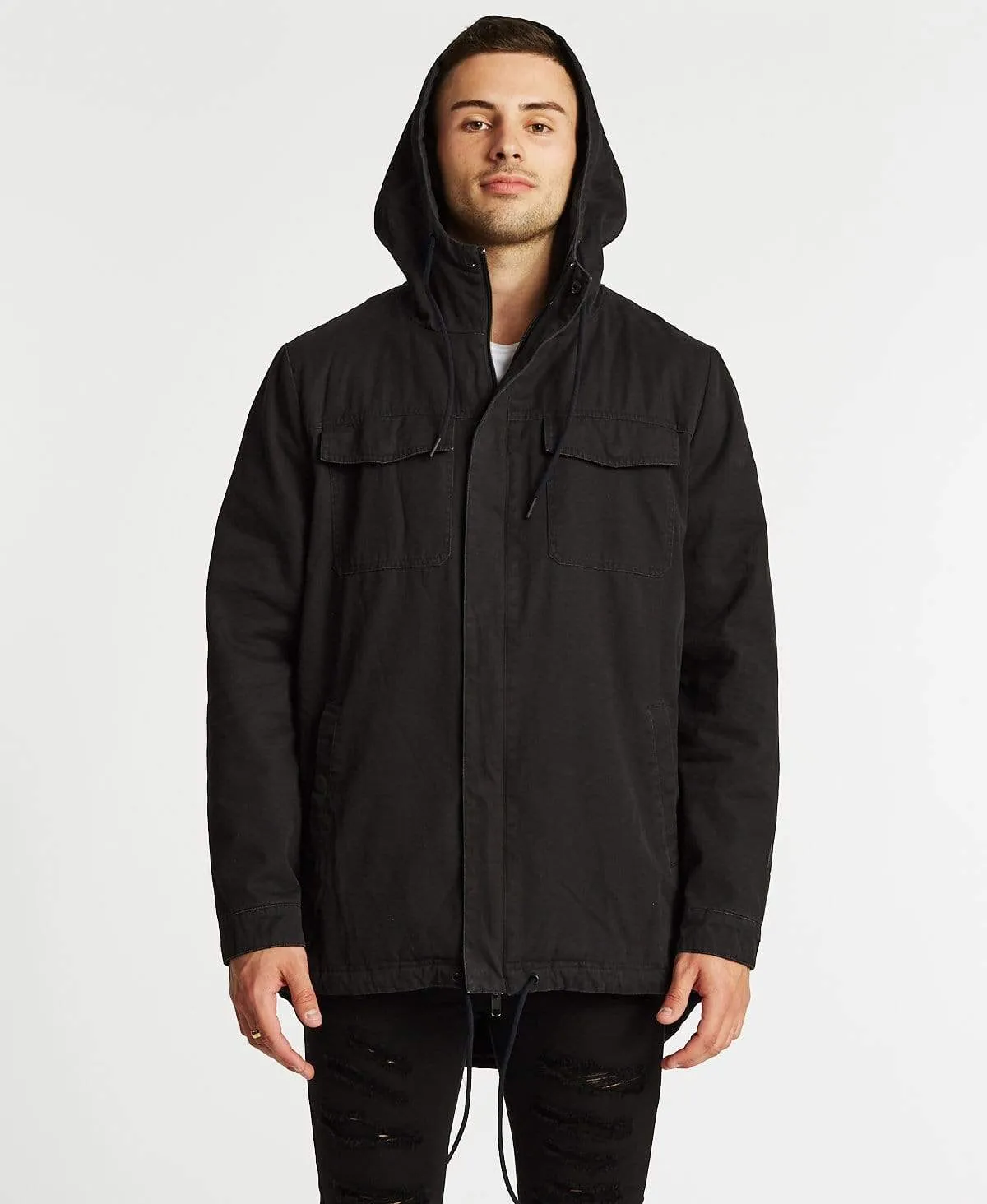 Granada Hooded Parker Jacket Jet Black sold by Neverland product image thumbnail 4
