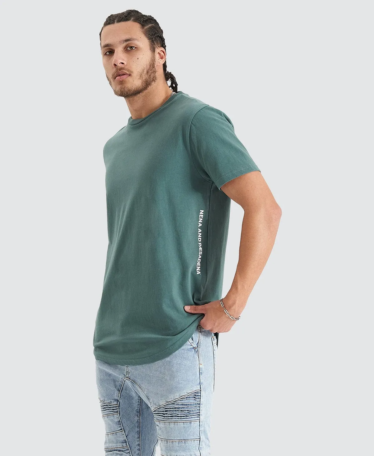 Back Rank Dual Curve Tee Silver Pine sold by Neverland product image thumbnail 4