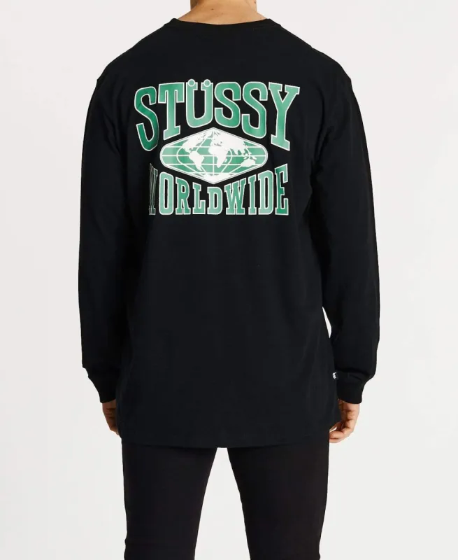 Worldwide Long Sleeve T-Shirt Black sold by Neverland