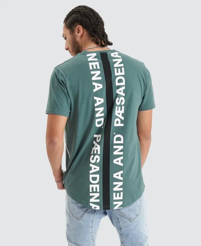 Back Rank Dual Curve Tee Silver Pine sold by Neverland