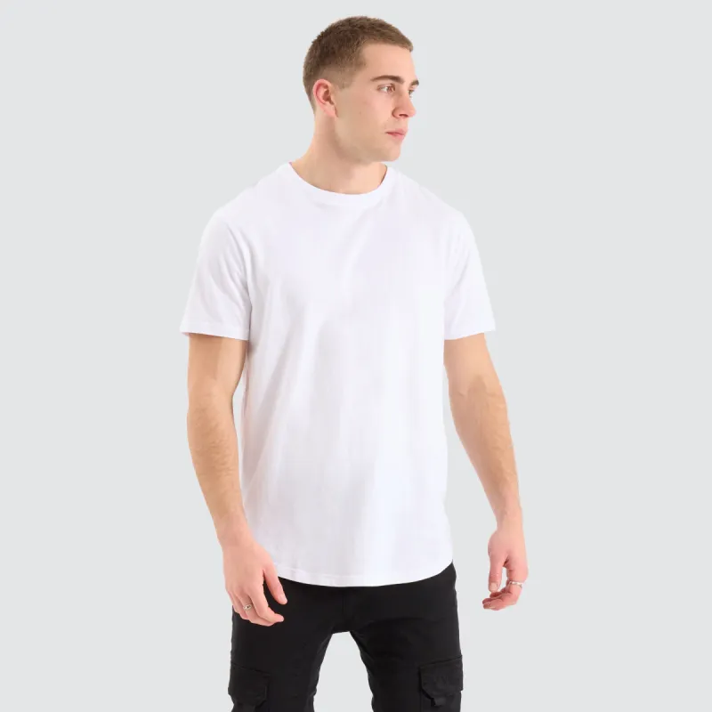 Bristol Dual Curved Tee Optical White sold by Neverland