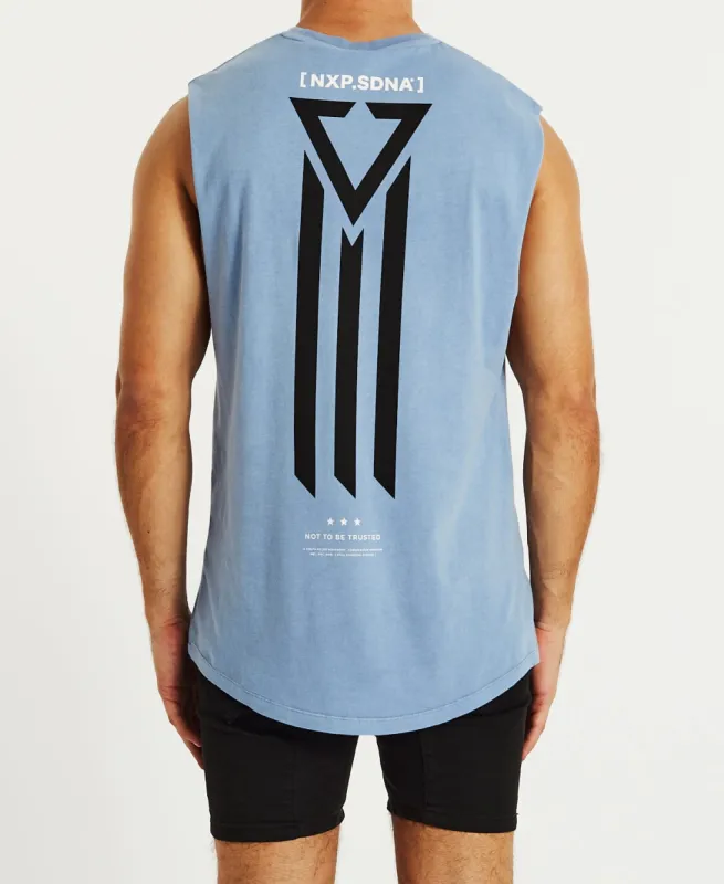 Lanes Scoop Back Muscle Tee Pigment Dusty Blue sold by Neverland