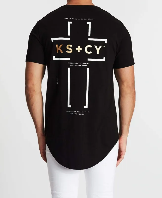 Eruption Dual Curved T-Shirt Jet Black sold by Neverland