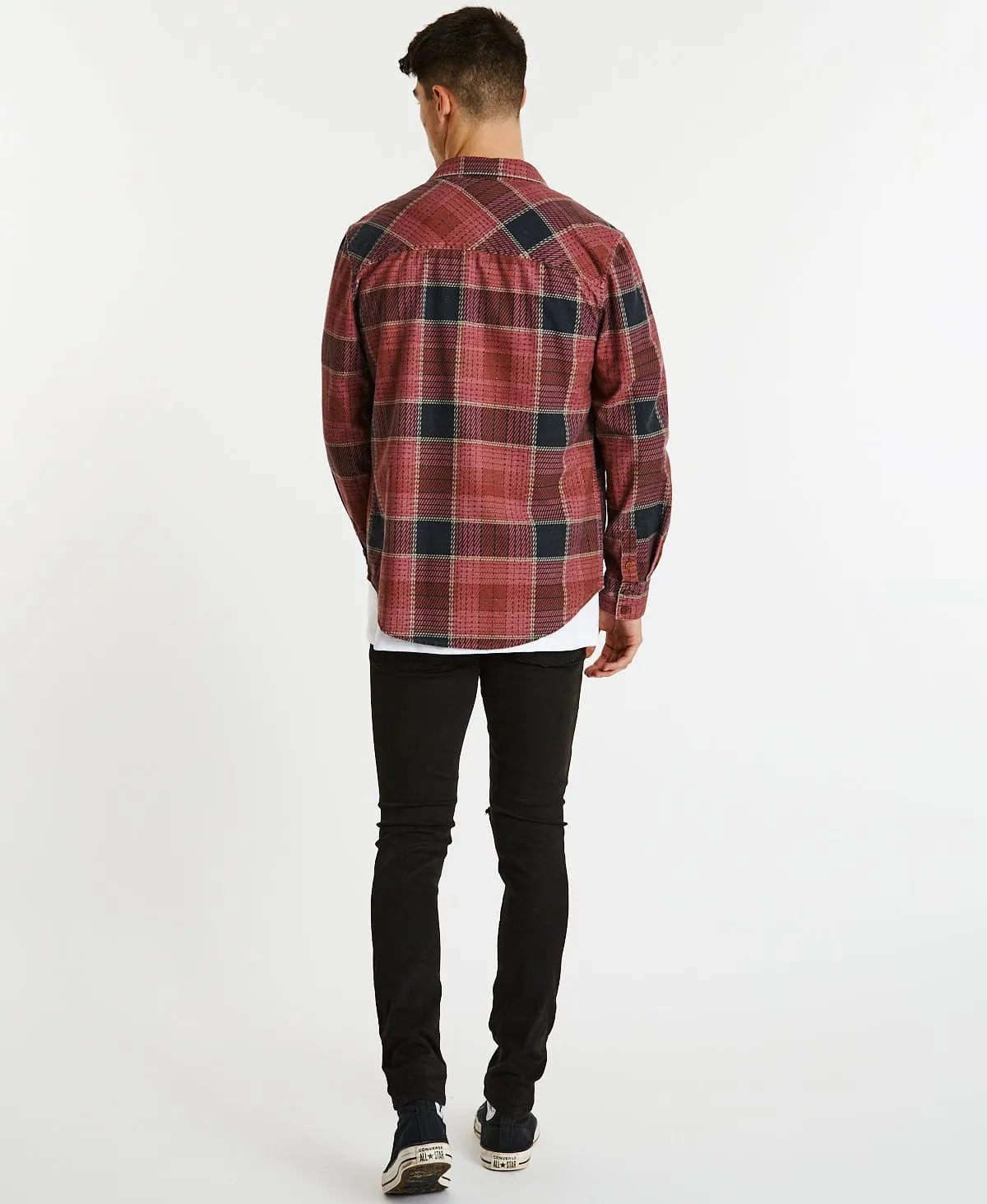 Charge Casual Long Sleeve Shirt Burgandy/Black Check sold by Neverland product image thumbnail 5