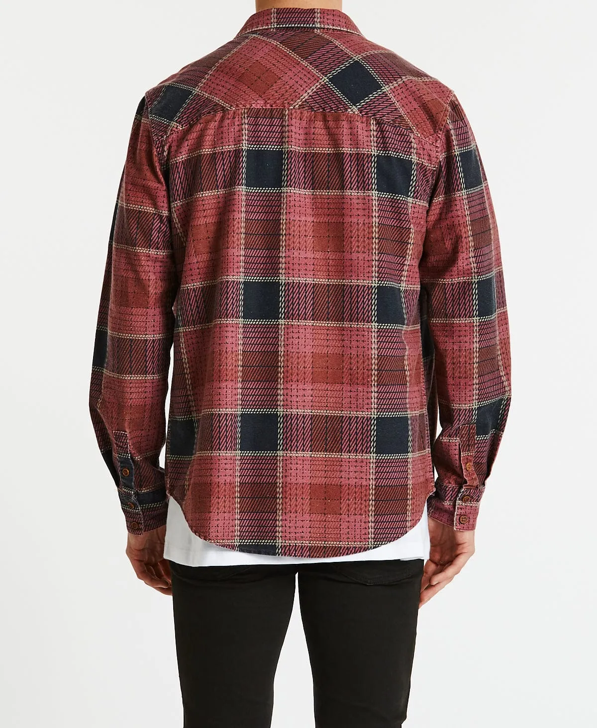 Charge Casual Long Sleeve Shirt Burgandy/Black Check sold by Neverland product image thumbnail 2