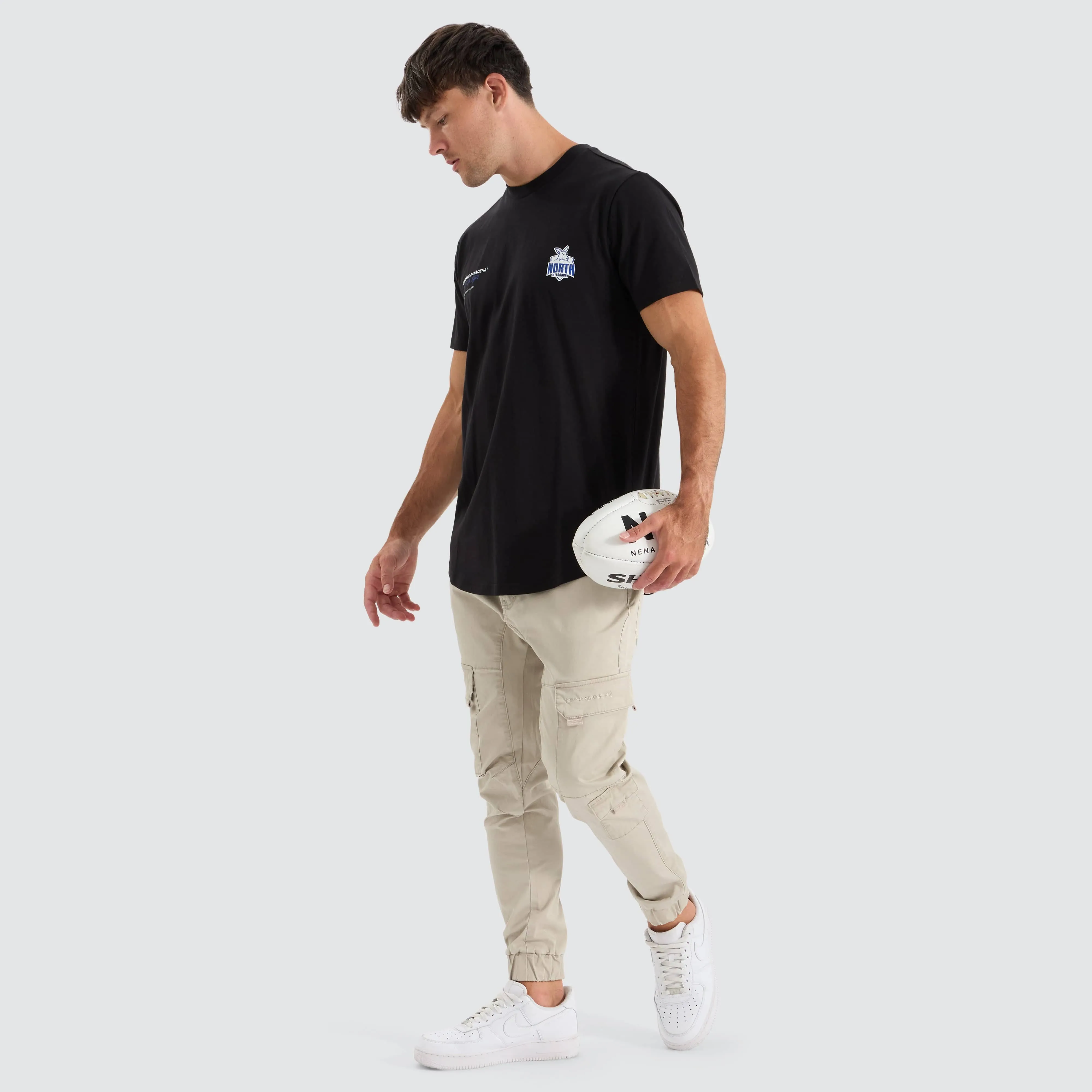 North Melbourne Kangaroos AFL Dual Curved Tee Jet Black sold by Neverland product image thumbnail 3
