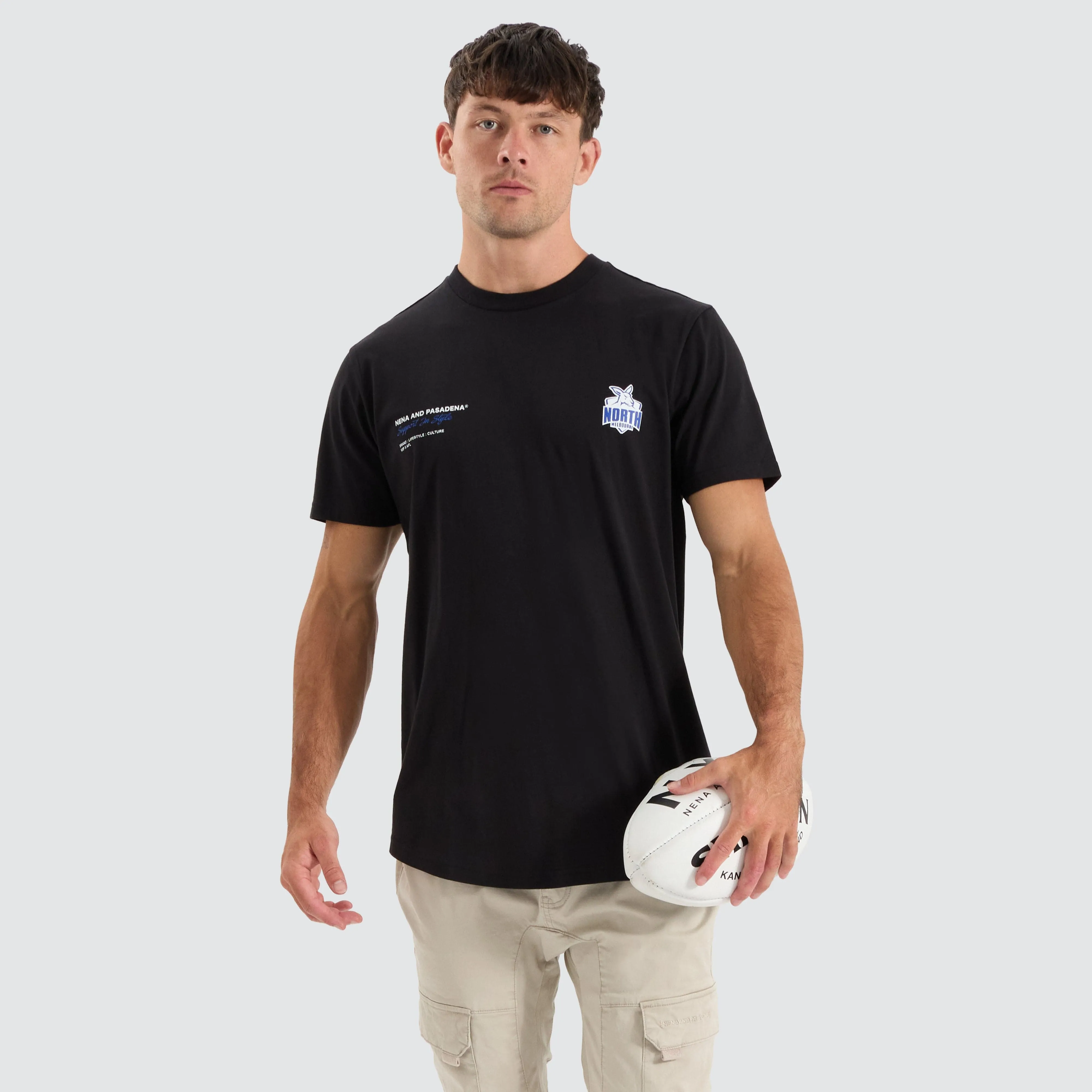 North Melbourne Kangaroos AFL Dual Curved Tee Jet Black sold by Neverland product image thumbnail 2