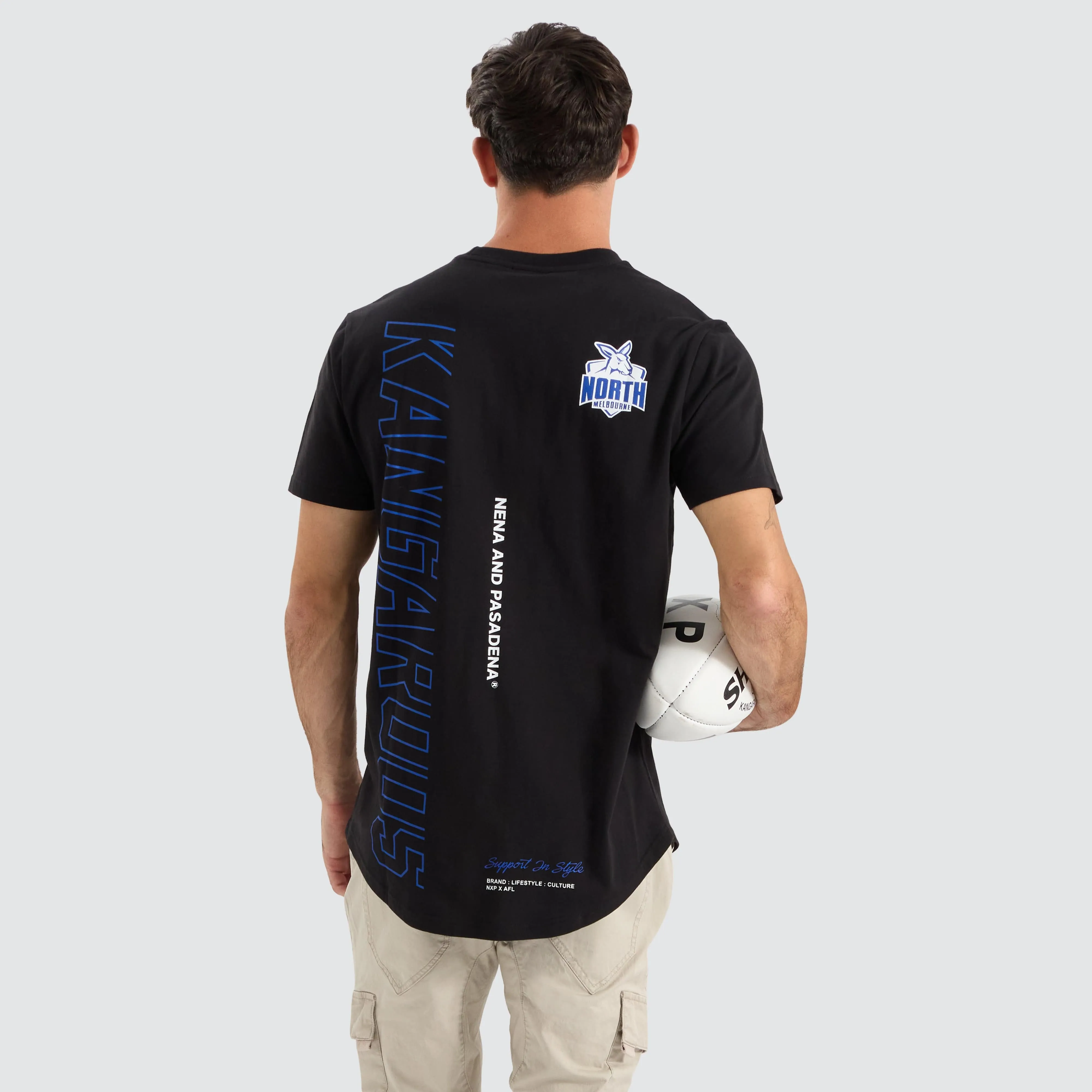 North Melbourne Kangaroos AFL Dual Curved Tee Jet Black sold by Neverland product image thumbnail 4