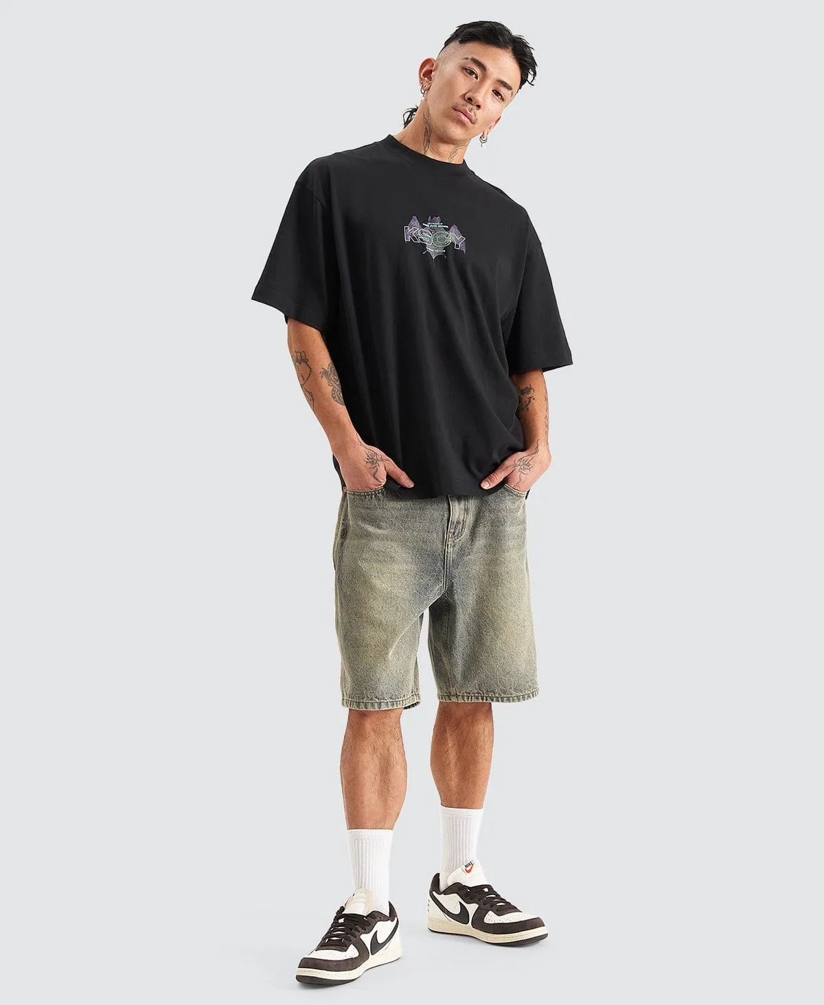 Techno Bat Street Fit T-Shirt Black sold by Neverland product image thumbnail 5